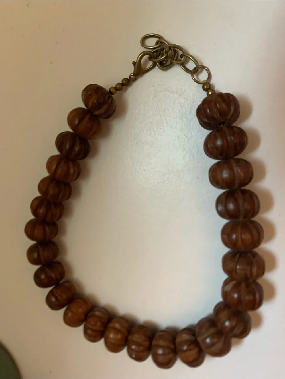Vintage 60/70s Chunky Wood Bead Necklace - Brown